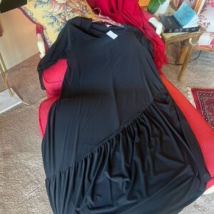 Chic Asymmetrical Black Dress